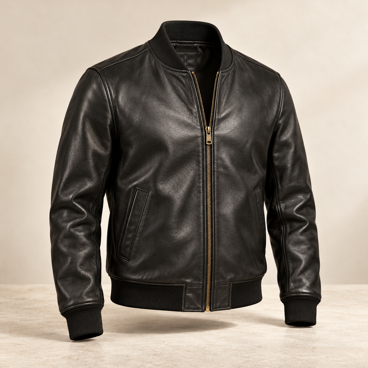 Bomber Leather Jacket - Gents