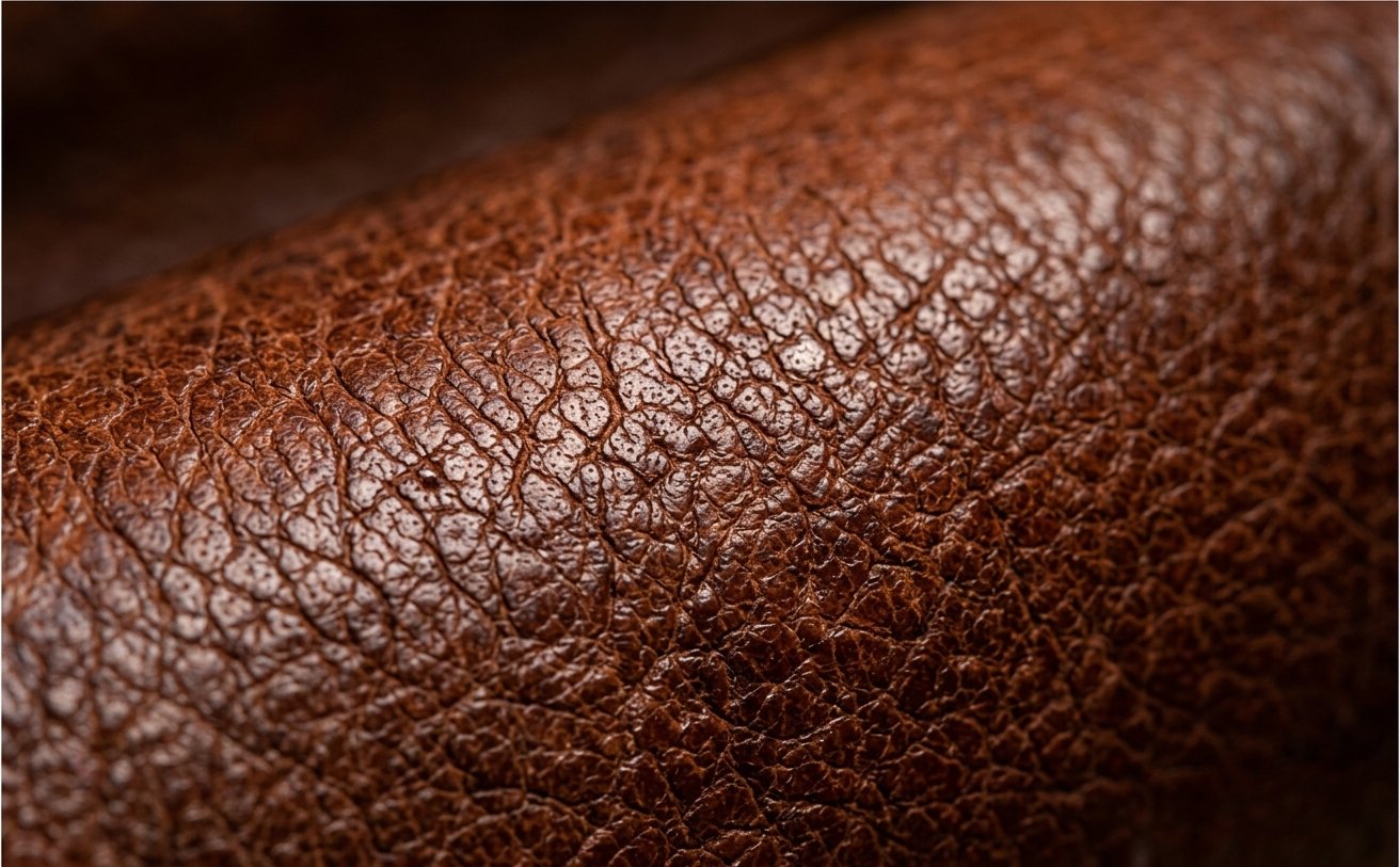 Close-up of leather grain